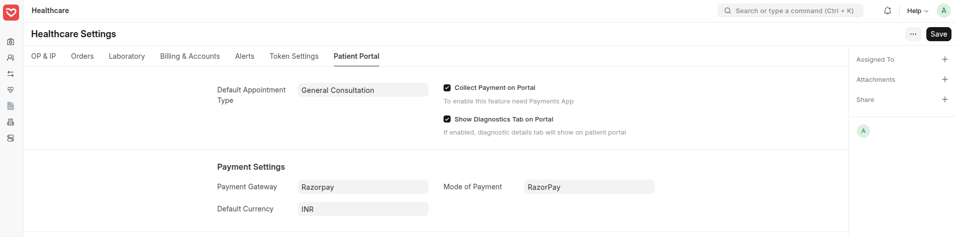 Patient Portal Settings